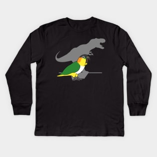 t-rex black headed caique Kids Long Sleeve T-Shirt